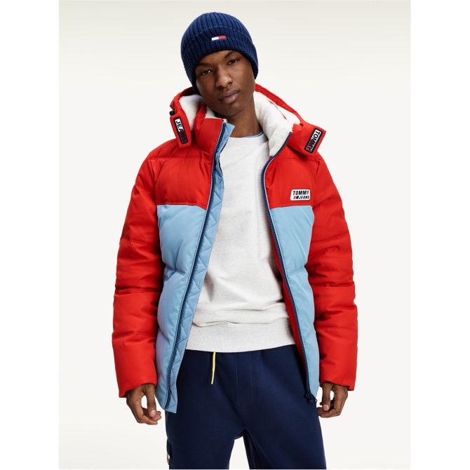 Colour Block Padded Jacket Tommy Jeans Free Delivery - Image 2