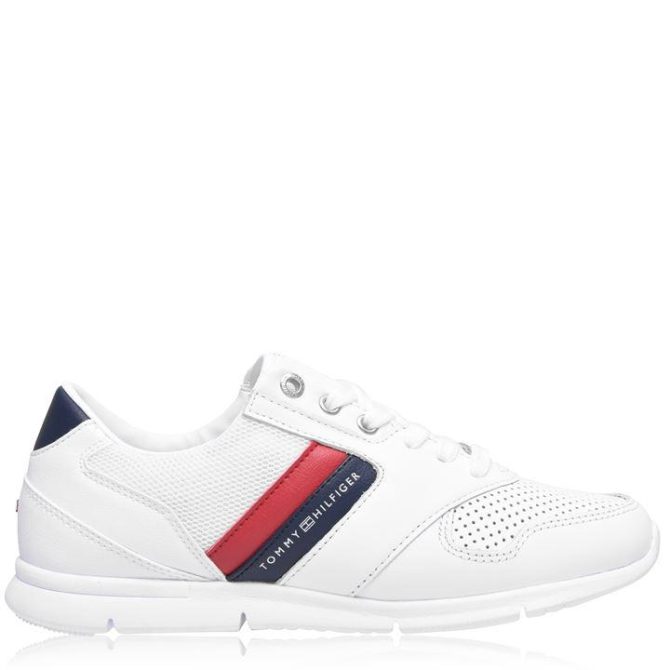Lightweight Leather Trainers Tommy Hilfiger Cut Price