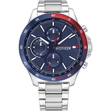 Tommy Hilfiger Gents Multi Coloured Bezel Stainless Steel Watch Superior Style
