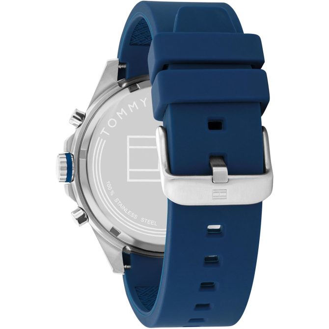 Gents Tommy Hilfiger Stainless Steel Blue Silicone Watch Offering Discounts - Image 3