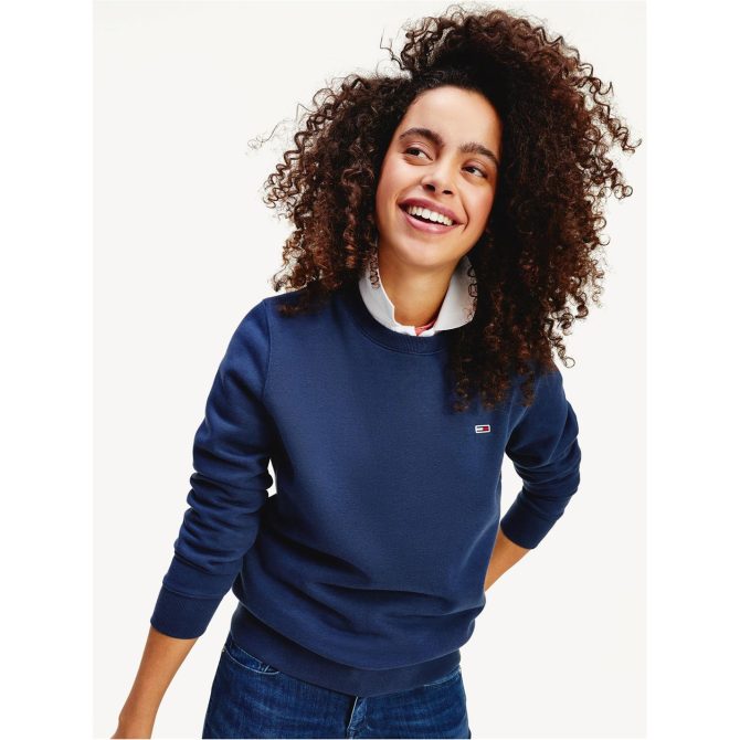 Regular Fleece Crew Neck Sweater Tommy Jeans Free Delivery - Image 5