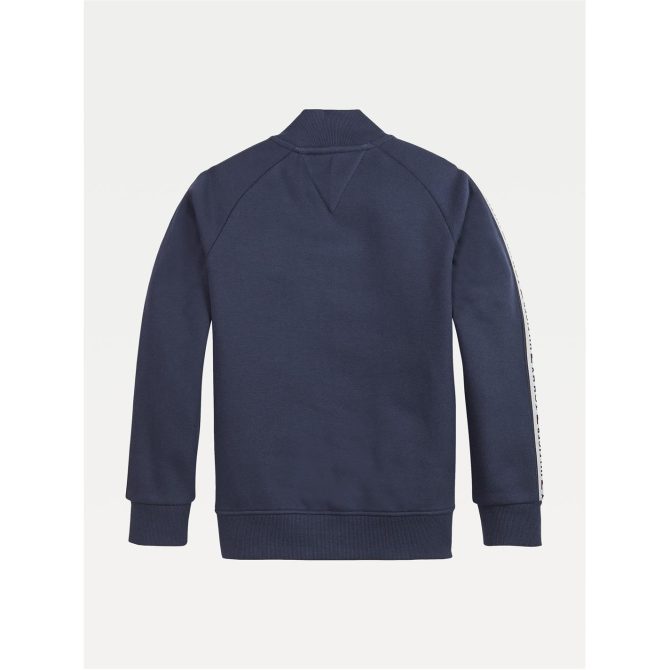 Tommy Hilfiger Tape Zip Sweater Junior Free Delivery - Image 3