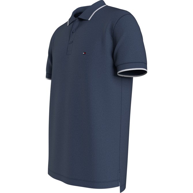 Tommy Hilfiger Back to Basics Tipped Polo Mens Shirt Trend Model - Image 3