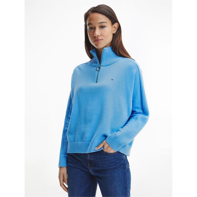 Hayana Zip Up High Neck Sweater Tommy Hilfiger Sale Merchandise - Image 4