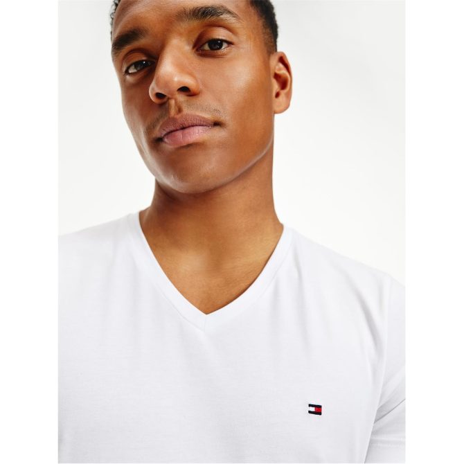 Core Stretch V Neck Slim Fit T-shirt Tommy Hilfiger Cut Price - Image 4