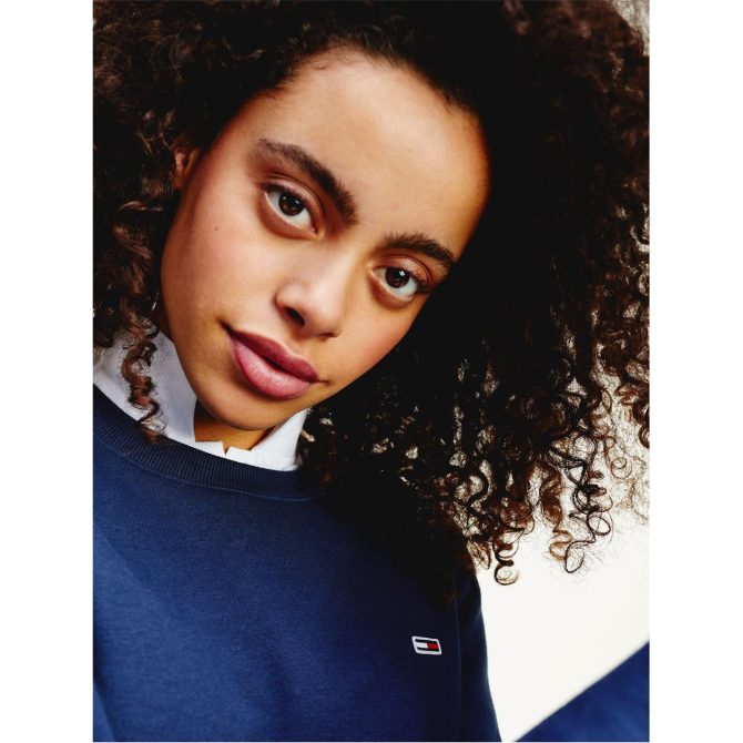 Regular Fleece Crew Neck Sweater Tommy Jeans Free Delivery - Image 4