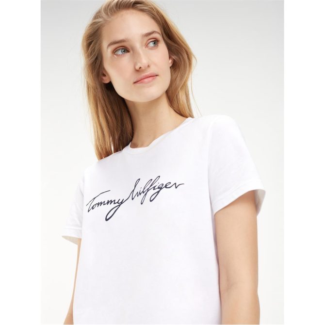 Tommy Heritage Graphic Tee Womens Tommy Hilfiger Free Delivery - Image 4
