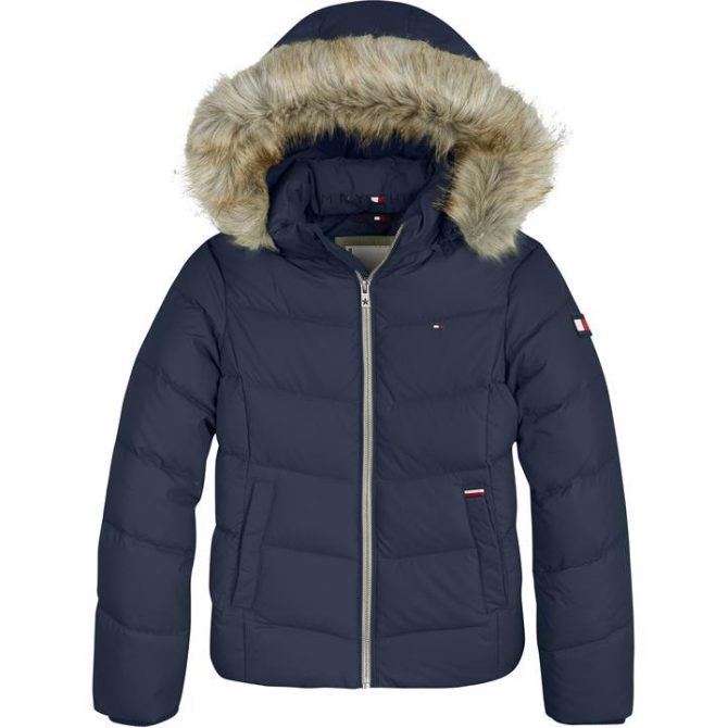 Essential Down Furry Jacket Tommy Hilfiger Hot Sell