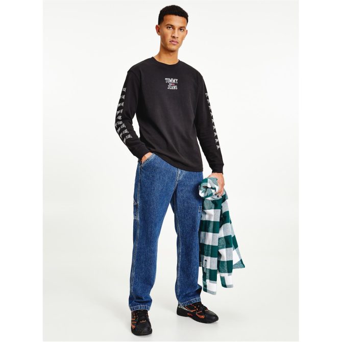 Homespun Long Sleeve T Shirt Tommy Jeans Trend Model - Image 4