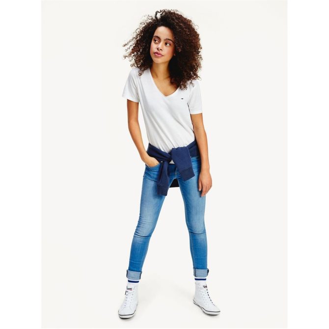 Slim V Neck T Shirt Tommy Jeans Sale Merchandise - Image 6