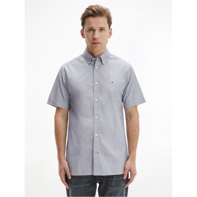 Short Sleeve Poplin Shirt Tommy Hilfiger Free Delivery - Image 4