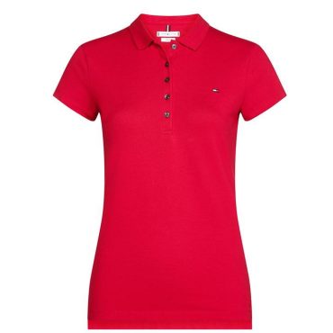 Heritage Short Sleeve Slim Fit Polo Shirt Ladies Tommy Hilfiger Shoping Model