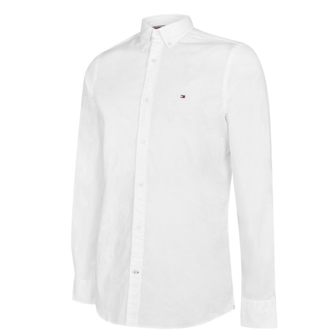 Stretch Poplin Long Sleeve Shirt Tommy Hilfiger Online Sales - Image 8