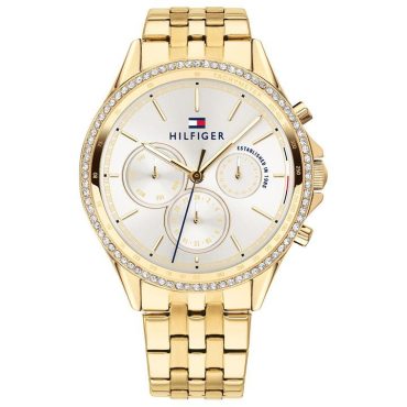 Ladies Crystal Set Gold Plated Bracelet Watch Tommy Hilfiger Free Delivery