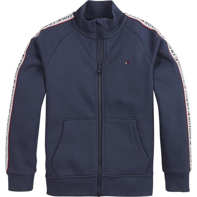 Tommy Hilfiger Tape Zip Sweater Junior Free Delivery