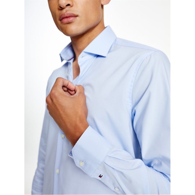Slim Fit Stretch Poplin Shirt Tommy Hilfiger Less Expensive - Image 4