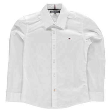 Junior Boys Long Sleeve Poplin Shirt Tommy Hilfiger Less Expensive