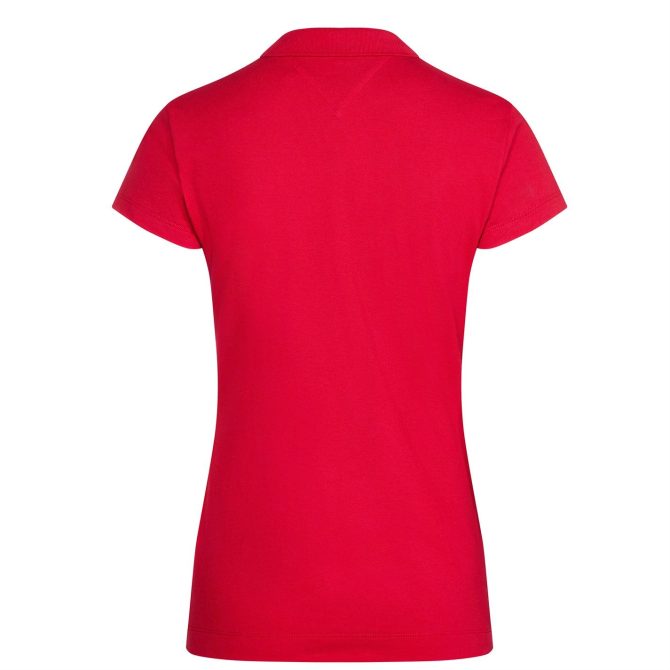 Heritage Short Sleeve Slim Fit Polo Shirt Ladies Tommy Hilfiger Shoping Model - Image 5