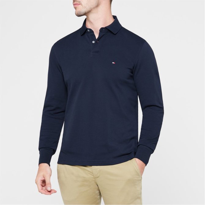 1985 Long Sleeve Polo Shirt Tommy Hilfiger Cut Price - Image 2