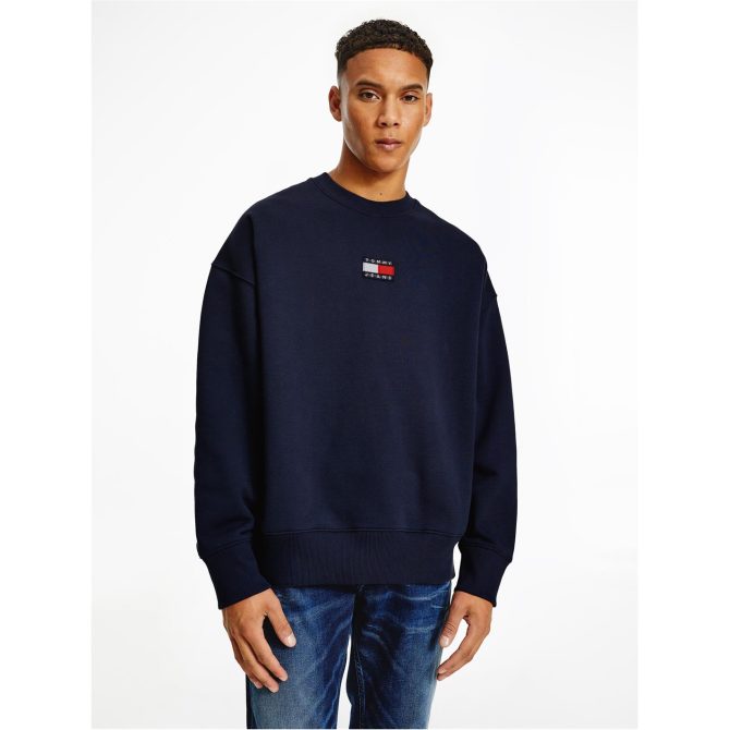 Badge Crew Neck Sweatshirt Tommy Jeans Free Delivery - Image 4