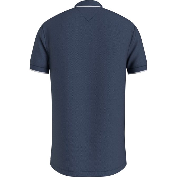 Tommy Hilfiger Back to Basics Tipped Polo Mens Shirt Trend Model - Image 2
