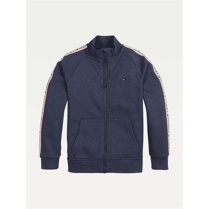 Tommy Hilfiger Tape Zip Sweater Junior Free Delivery - Image 2
