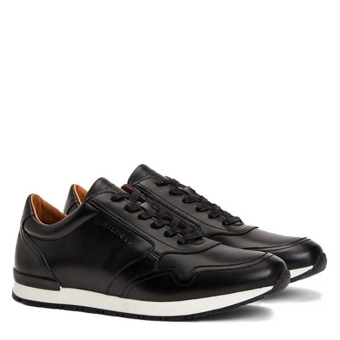Classic Premium Leather Trainers Tommy Hilfiger Cut Price