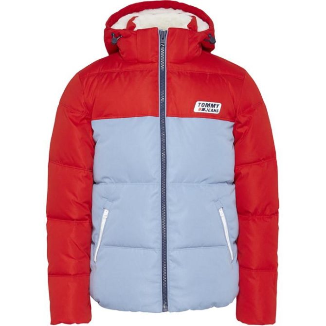 Colour Block Padded Jacket Tommy Jeans Free Delivery